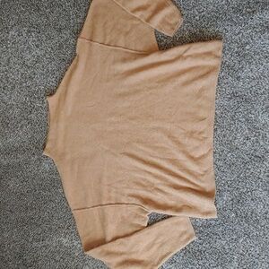 Free People Break Away High Neck Sweater Women's Honey Yellow Mock Neck Size L